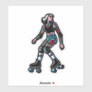 Custom-Cut Vinyl Sticker: Roller Girl