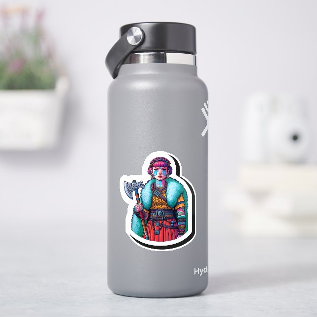 Custom-Cut Vinyl Sticker: Warrior Woman (HydroFlask)