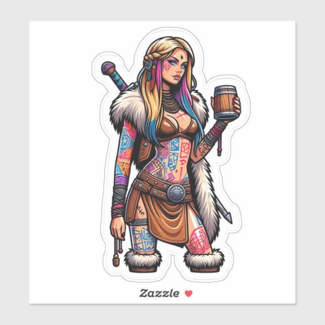 Custom-Cut Vinyl Sticker: Warrior Woman (Sheet)