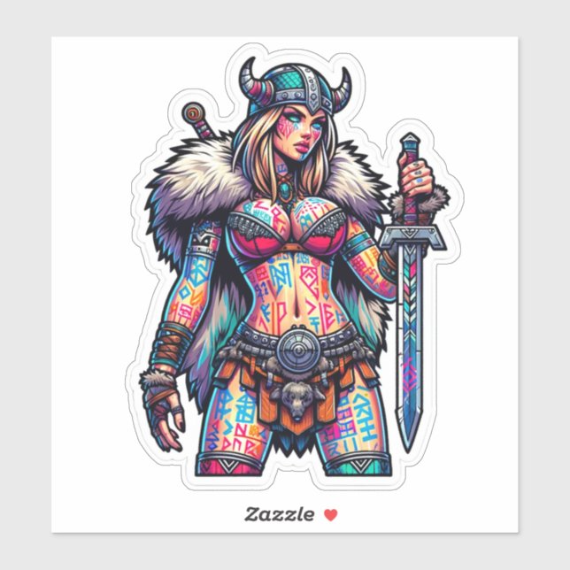 Custom-Cut Vinyl Sticker: Warrior Woman (Sheet)