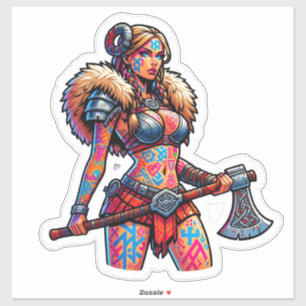 Custom-Cut Vinyl Sticker: Warrior Woman