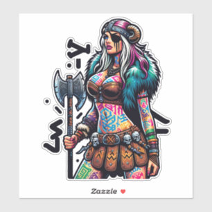 Custom-Cut Vinyl Sticker: Warrior Woman