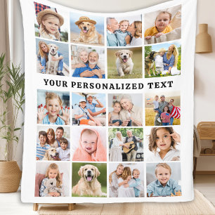 Custom Cute 20 Photos Collage Family Friends Pets  Fleece Blanket