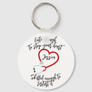 Custom Cute And Skilled Healthcare Worker Key Ring