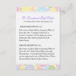 Custom Cute as a Button Directions Enclosure Card
