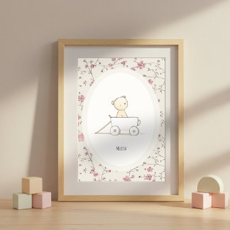 Custom Cute Baby Bear Art – Name Nursery Print