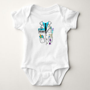 Custom Cute Baby Chemist Name Tag Science Lab Coat Bodysuit