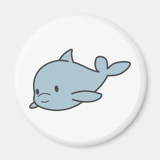 Custom Cute Baby Dolphin Cartoon Magnet (Front)