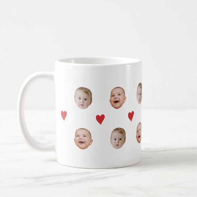 Custom Cute Baby Face 2 Photos Mug (Left)