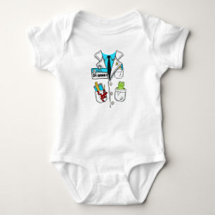 Custom Cute Baby Zoologist Badge Science Lab Coat Bodysuit