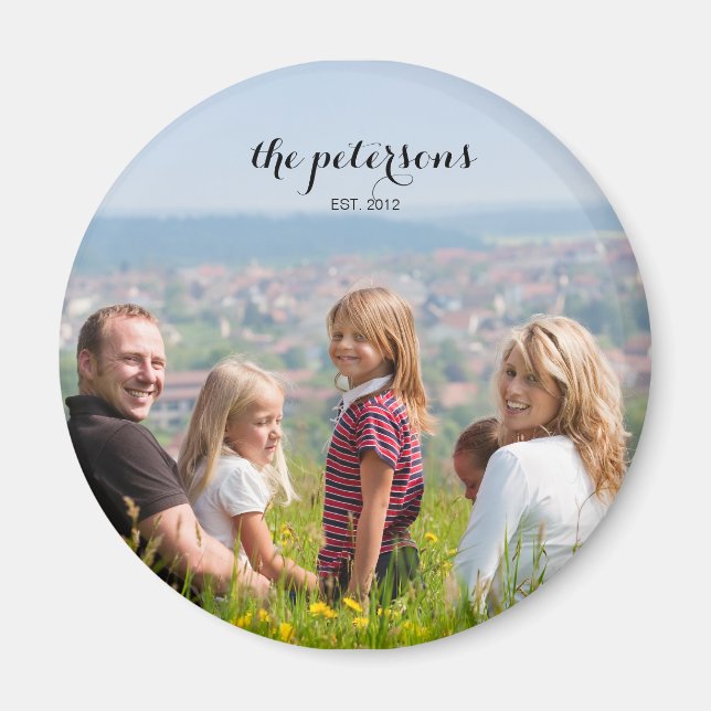 Custom Cute Beautiful Smiling Family Photo College Magnet (Front)