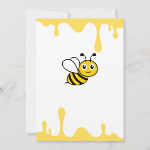 Custom Cute Bee Honey Drips 2nd Birthday Invite