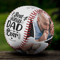 Custom Cute Bonus Dad 4 Photo & Quote Father Gift