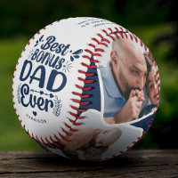 Custom Cute Bonus Dad 4 Photo & Quote Father Gift