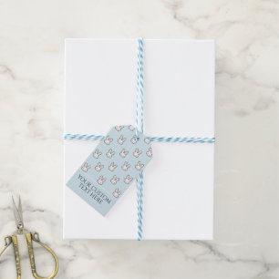 Custom Cute Bunny Face Rabbit Pattern Easter Gift Tags