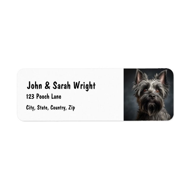 Custom Cute Cairn Terrier Dog Address Label (Front)