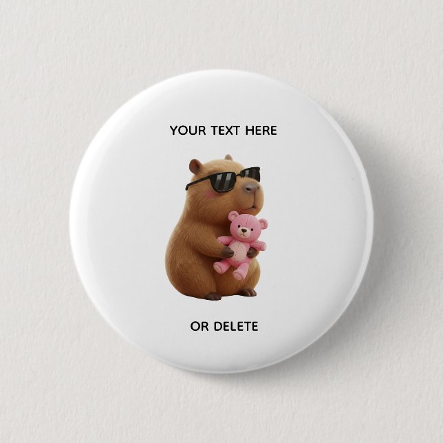 Custom Cute Capybara Teddy Pin (Front)