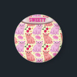 Custom Cute Cat Cherry Floral Pattern Magnet<br><div class="desc">An adorable seamless pattern featuring cute cats surrounded by bright pink flowers and playful cherry accents. This design blends kawaii charm with trendy girly aesthetics, creating a fun and eye-catching look. Perfect for cat lovers who enjoy soft, feminine, and aesthetic styles. The mix of sweet kitties, vibrant florals, and cute...</div>