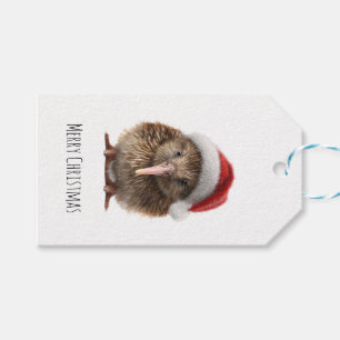 Custom Cute Christmas Kiwi Bird Red Santa Hat Gift Tags