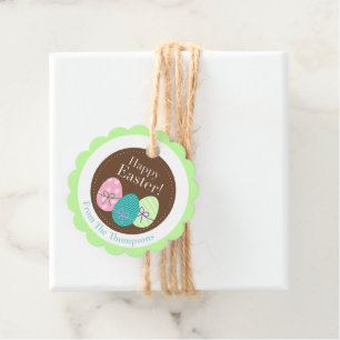 Custom Cute Colourful Happy Easter Eggs Favour Tags