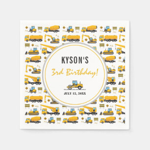 Custom Cute Construction Dump Truck Party Paper Napkin