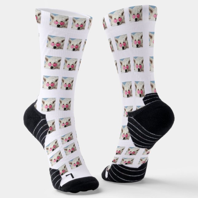 Custom cute dog pattern socks (Angled)