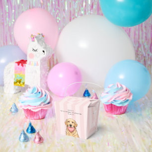 Custom Cute Dog with Pink Heart Thank you Favour Box