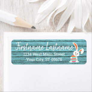 Custom Cute Easter Bunny Wooden Planks Pattern