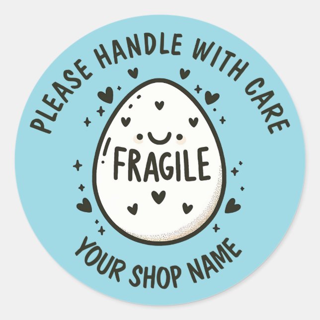 Custom Cute Egg Fragile Stickers (Front)
