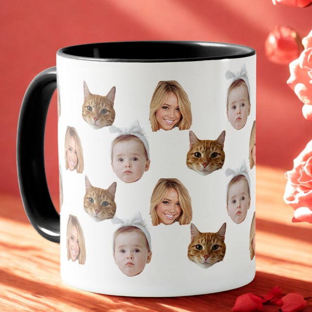 Custom Cute Family Face 3 Photos Mug (Creator Uploaded)
