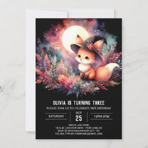 Custom Cute Fox Birthday digital Invitation