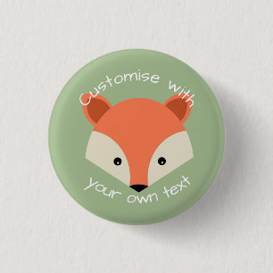 Custom Cute Fox Face 3 Cm Round Badge