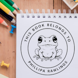 Custom Cute Frog This Book Belongs To Kid's Name Self-inking Stamp