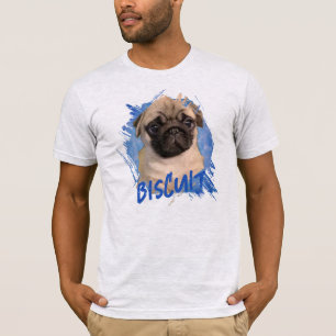 Custom Cute Fun Pug Puppy Dog Photo and Name     T-Shirt
