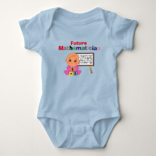 Custom Cute Funny Baby Future Maths Teacher Bodysuit