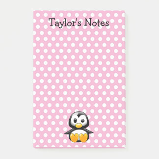 Custom Cute Funny Cartoon Penguin Post-it Notes
