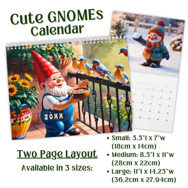 Custom cute Gnome colourful bright funny Vol. 1 -  Calendar (Creator Uploaded)