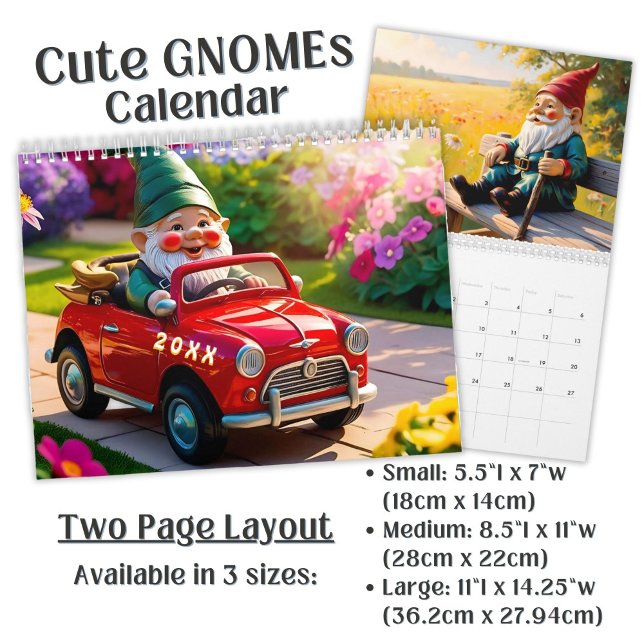 Custom cute Gnome colourful bright funny Vol. 3 -  Calendar (Creator Uploaded)