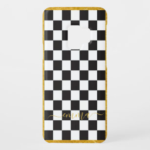 Custom Cute Gold Porlien Courtly Check Black Cell Case-Mate Samsung Galaxy S9 Case
