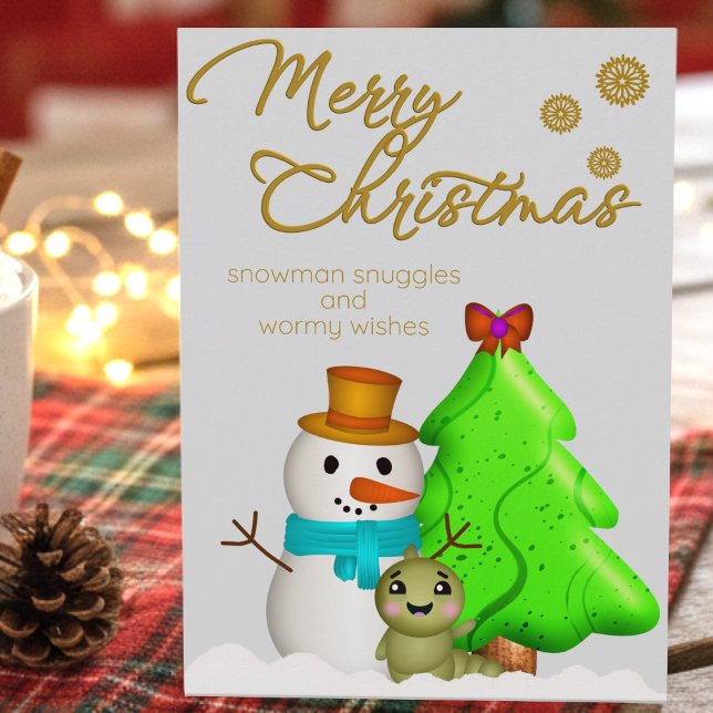 Custom Cute Hand Drawn Character Christmas Holiday Card (Special hand drawn characters to bring a little fun into Christmas greetings.)