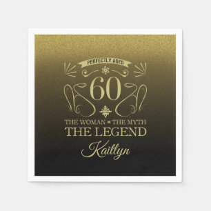 Custom Cute Happy 60th Birthday Napkin