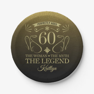 Custom Cute Happy 60th Birthday Paper Plate