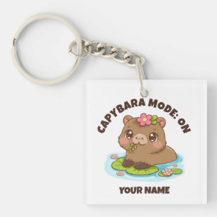 Custom Cute Kawaii Capybara Mode Key Ring