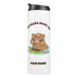 Custom Cute Kawaii Capybara Mode Thermal Tumbler