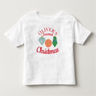Custom Cute Kawaii Ornament Second Christmas   Toddler T-Shirt