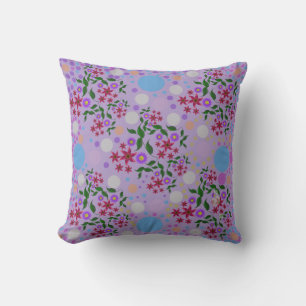 Custom Cute Kidcore Confetti Floral & Vine Pattern Cushion