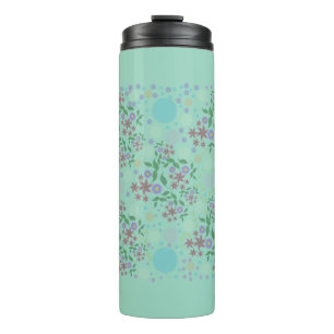 Custom Cute Kidcore Confetti Floral & Vine Pattern Thermal Tumbler