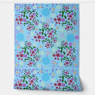 Custom Cute Kidcore Confetti Floral & Vine Pattern Wallpaper