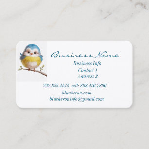 Custom Cute Little Bird Nature Art Business Card