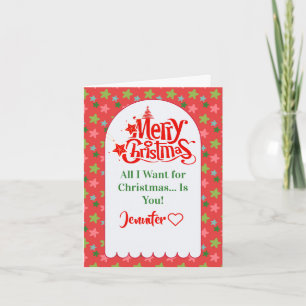 Custom Cute Merry Christmas Card for Your Wife